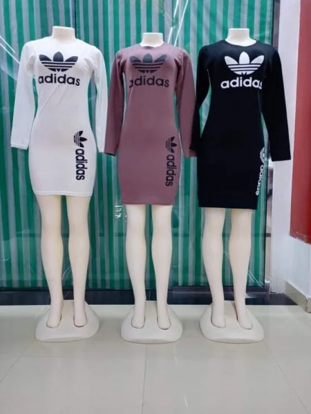 Ladies fashion long sleeve Adidas dresses